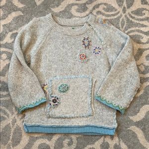 Free people wooo knit sweater with embroidery